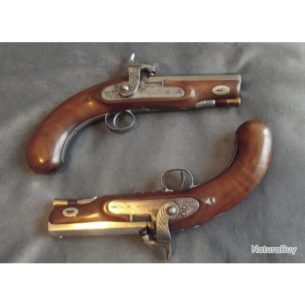 Belle paire de pistolet de voyage Anglais sign H.Smith London vers 1850