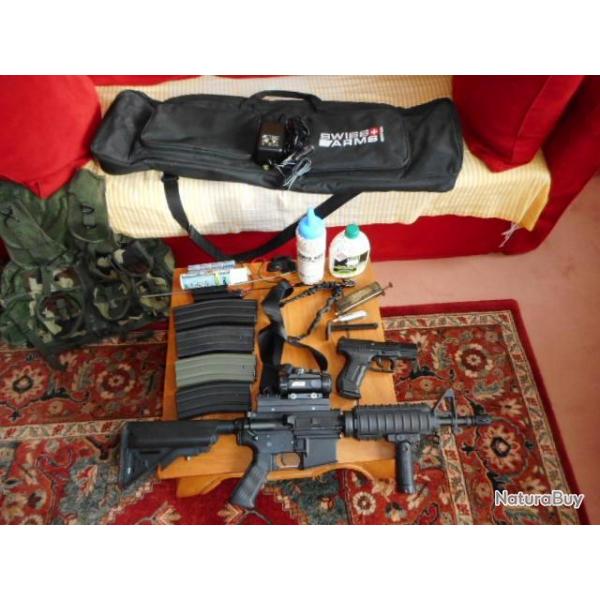 A saisir quipement complet airsoft : fa M4 Cybergun + pa Walther P99 Umarex + nombreux accessoires.
