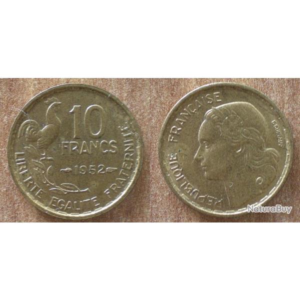 France 10 Francs 1952 Coq Guiraud Piece Frcs Frc Frs