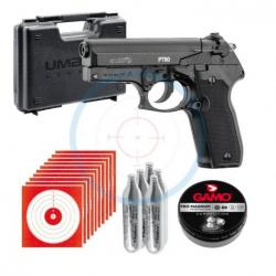 Pistolet Gamo PT80 calibre 4.5mm + mallette Umarex + 250 plombs + 5 CO2 + 10 cibles