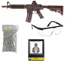 Pack airsoft Fusil M4 CQB Spring Noir (Saigo Defense)