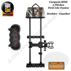 TIGHTSPOT RISE Carquois 5 flèches en carbone haut de gamme pour arc compound Droitier First Lite Fus