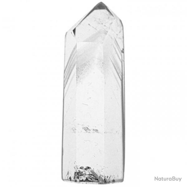 Pointe polie mono-termine en cristal de roche fantme - 22 grammes