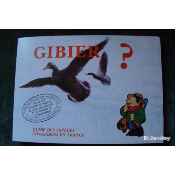 Livret de la FRC Poitou Charente Vende  "GIBIER " oiseaux /mammifres ... 36  pages