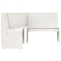 Banc d'angle de jardin 151 cm Bois de pin solide Blanc 327247