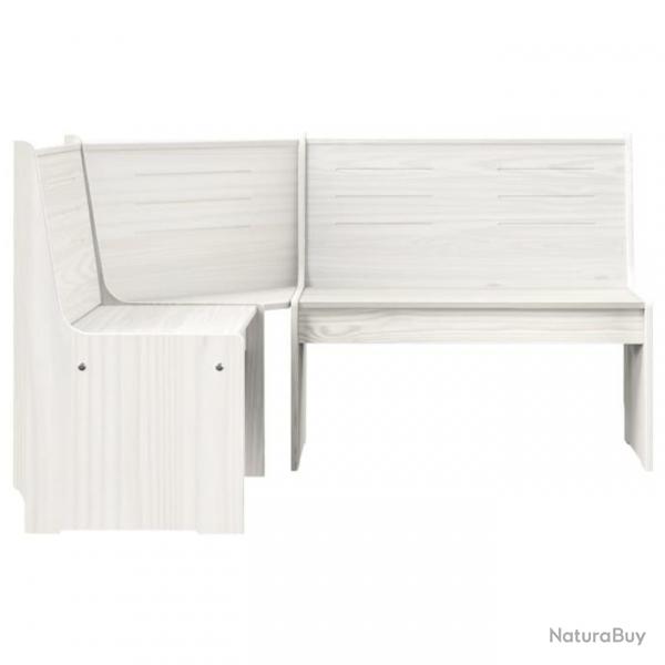 Banc d'angle de jardin 151 cm Bois de pin solide Blanc 327247