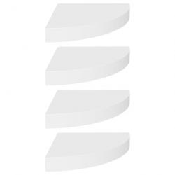 Étagères d'angle flottantes 4 pcs Blanc 25x25x3,8 cm MDF 323897