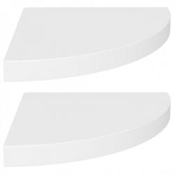 Étagères d'angle flottantes 2 pcs Blanc 35x35x3,8 cm MDF 323917