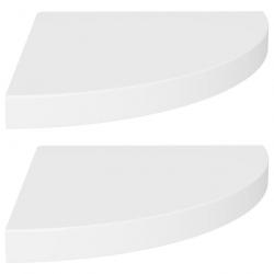 Étagères d'angle flottantes 2 pcs Blanc 35x35x3,8 cm MDF 323917