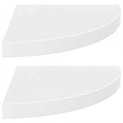 Étagères d'angle flottantes 2pcs Blanc brillant 35x35x3,8cm MDF 323908