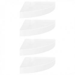Étagères d'angle flottantes 4pcs Blanc brillant 25x25x3,8cm MDF 323888