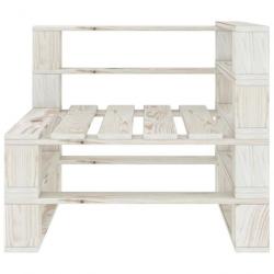 Canapé d'angle palette de jardin Bois Blanc 49333