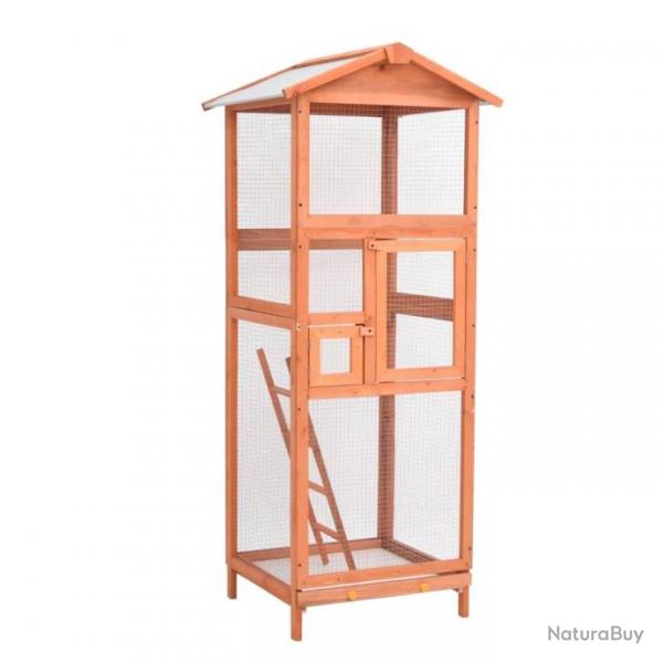 Cage  oiseaux 68x62x166 cm Bois de sapin massif 171457