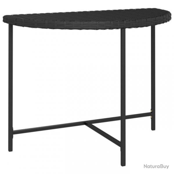 Table de jardin Noir 100x50x75 cm Rsine tresse 316652