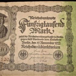 50000 Marks 19 novembre 1922   ALLEMAGNE   Reichsbanknote