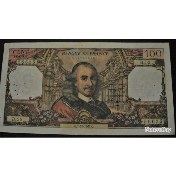 100 francs " Corneille "du 1-10-1964 bon tat general