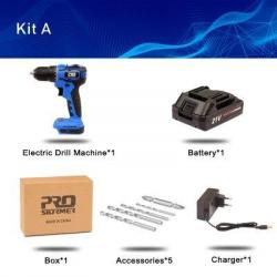 Perceuse Visseuse Sans Fil Pro 21V 40Nm, Modele: Kit A