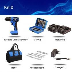 Perceuse Visseuse Sans Fil Pro 21V 40Nm, Modele: Kit D