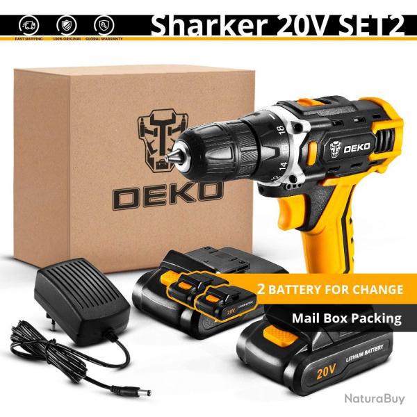 Perceuse Visseuse Sans Fil Pro 12/16/20V Li-ion, Modele: Sharker 20V Set2