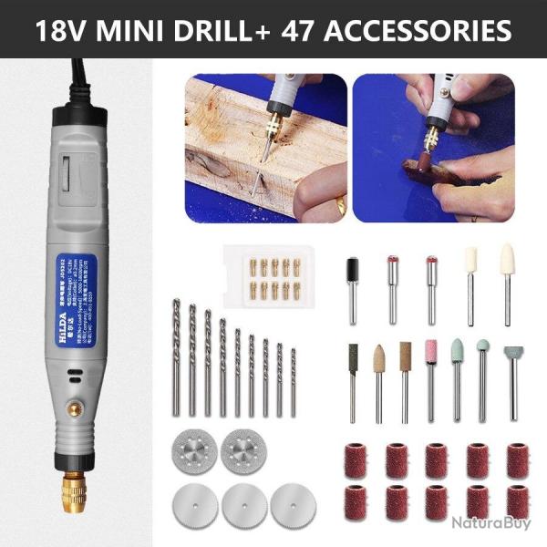 Mini Perceuse Meuleuse 18V style Dremel, Modele: SET 7