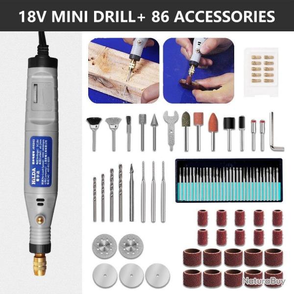 Mini Perceuse Meuleuse 18V style Dremel, Modele: SET 8
