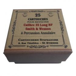 32 Long RF Smith & Wesson: Reproduction boite cartouches (vide) CARTOUCHERIE STEPHANOISE 8805211