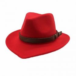 Chapeau cowboy en feutre rouge
