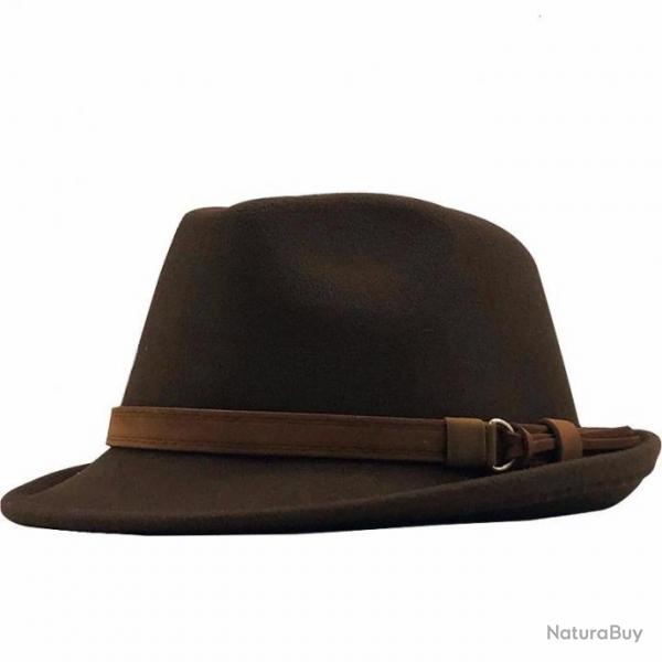 Chapeau Fedora en feutre marron
