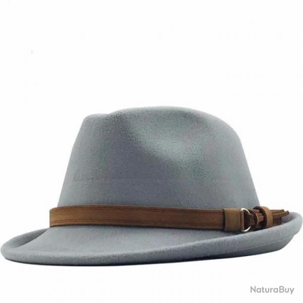 Chapeau Fedora en feutre gris clair