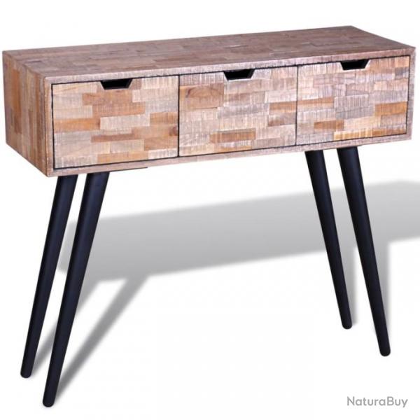 Table console avec 3 tiroirs Bois de teck recycl