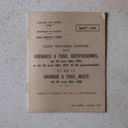 Manuel MAT 2416 grenade antichar à fusil 73 mm mle 1950 et 65 mm mle 1961