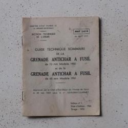 Manuel MAT 1106 grenade à fusi antipersonnel de mle 1952 / mle 1952 M60 / 40 mm mle 1956