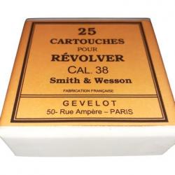 38 SW ou 38 Smith & Wesson: Reproduction boite cartouches (vide) GEVELOT 8807864