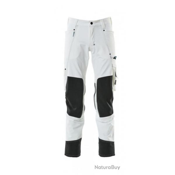 Pantalon stretch avec poches genouillres MASCOT Advanced 17179-311 Blanc 82 cm (Standard) 36 (C42)