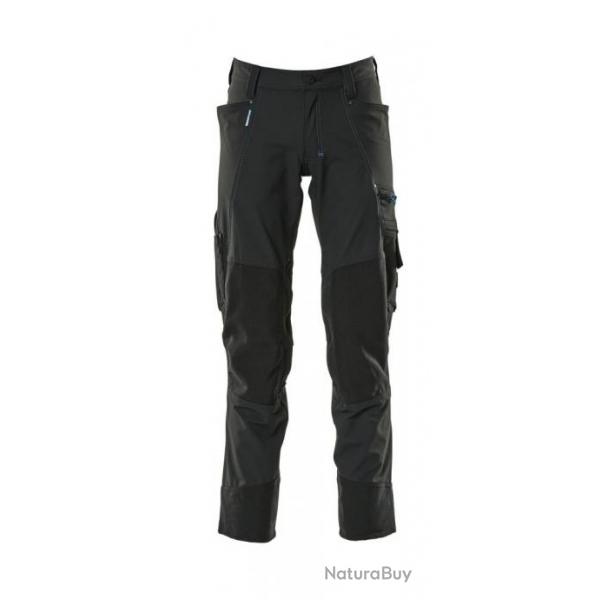 Pantalon stretch avec poches genouillres MASCOT Advanced 17179-311 Noir 82 cm (Standard) 45 (C51)