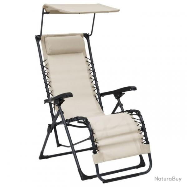 Chaises pliables de terrasse 2 pcs Textilne Crme 312472