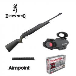 Pack CARABINE BROWNING BAR MK3 COMPO HC BLACK BROWN FILETÉ + AIMPOINT MICRO H2 4