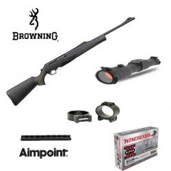 Pack CARABINE BROWNING BAR MK3 COMPO HC BLACK BROWN FILETÉ + AIMPOINT H34 Montage bas