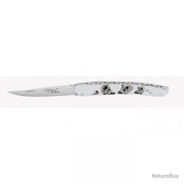 Couteau Robert David Le Thiers Manche Acrylique - Lame 90mm - Sanglier