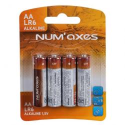 Blister 4 piles Num'Axes - AA LR06 alcalines 1,5 V
