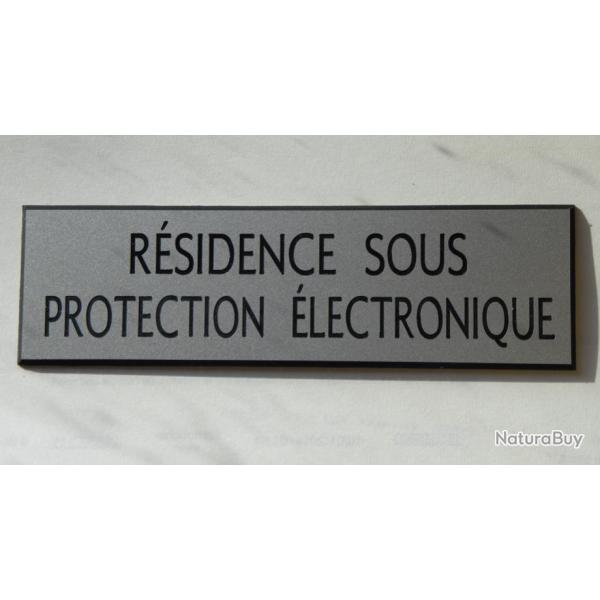Plaque adhsive RSIDENCE SOUS PROTECTION LECTRONIQUE format 50 x 150 mm