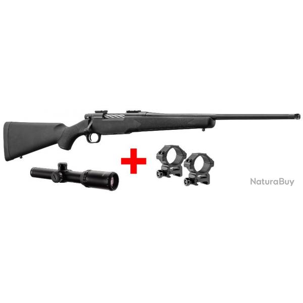 Pack Carabine Mossberg Patriot  canon filet + Lunette Waldberg 1-4x24 + colliers