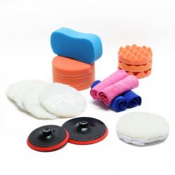 Jeu de 19 pieces d'accessoires de polissage set éponge patin chiffon polir meuler 16_0002665
