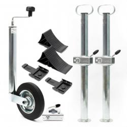 Béquille de remorque kit 10 pièces cales de roue borne de serrage support roue 16_0002536