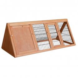 Clapier à lapin espace extérieur bois d'épicéa petits animaux enclos 118 cm extérieur 16_0002235