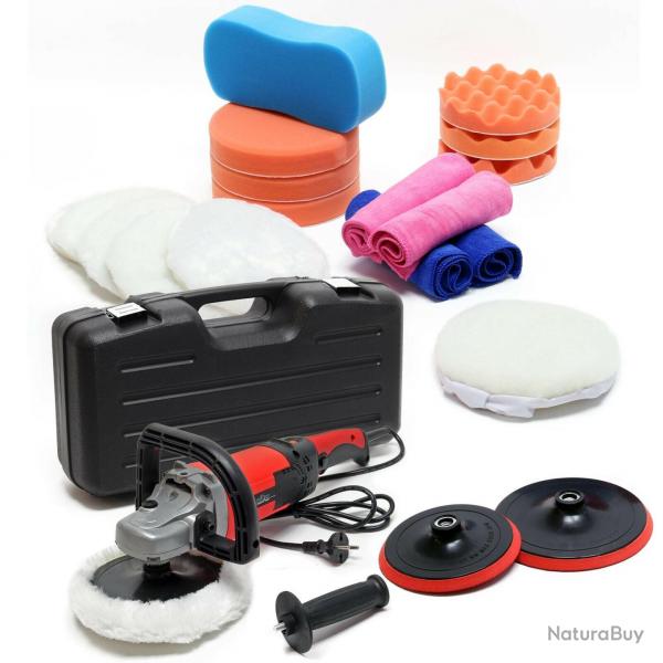 Machine  polir meuleuse set 26 pieces 1500 watts 3000 t/min max appareil de polissage polisseuse 1