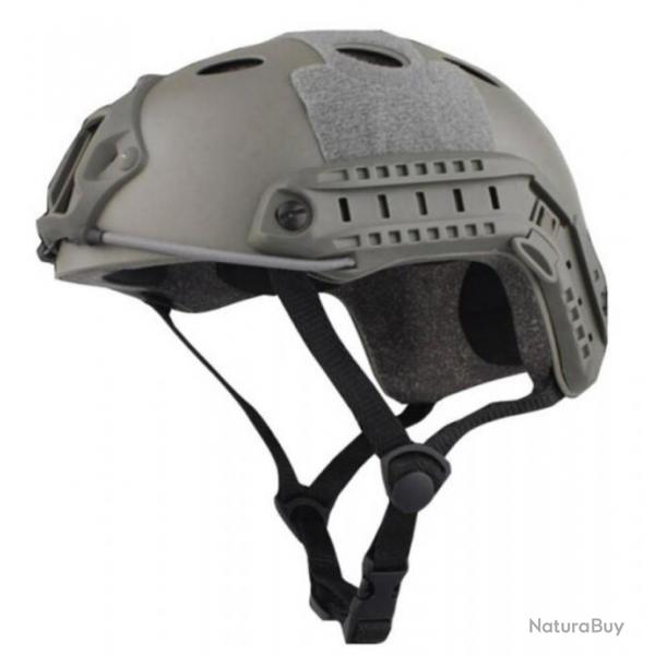 Casque Paintball Tactique Exterieur Militaire Airsoft Type Base PJ Protection Tete Wargame Gris