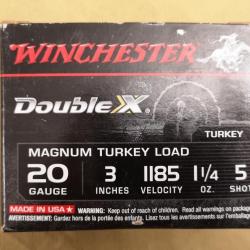 Cartouches Winchester Double X Magnum Turkey Load cal. 20/76 plomb n°5 DESTOCKAGE!!!