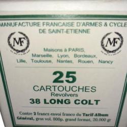 38 LC ou 38 Long Colt: Reproduction boite cartouches (vide) MANUFRANCE 8832868