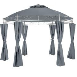 Tonnelle abri de jardin diamètre 3,5 m gris anthracite 2208176